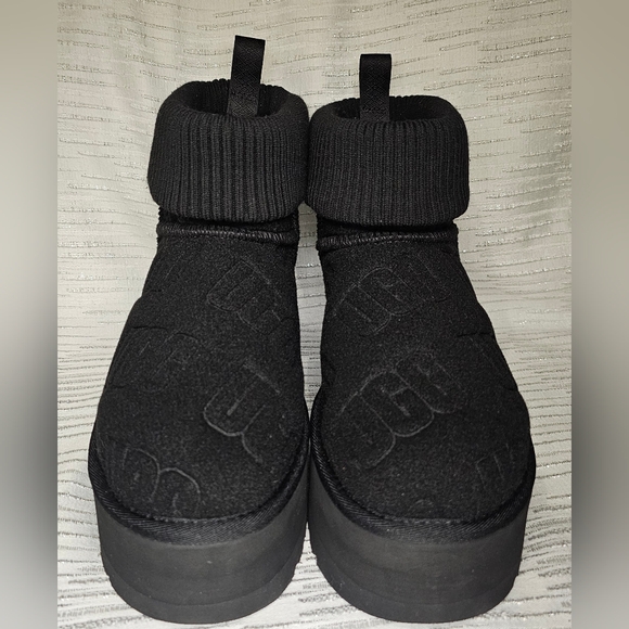 UGG Classic Mini Platform Felted in Black Size 8 S/N 1144047 - Picture 7 of 11